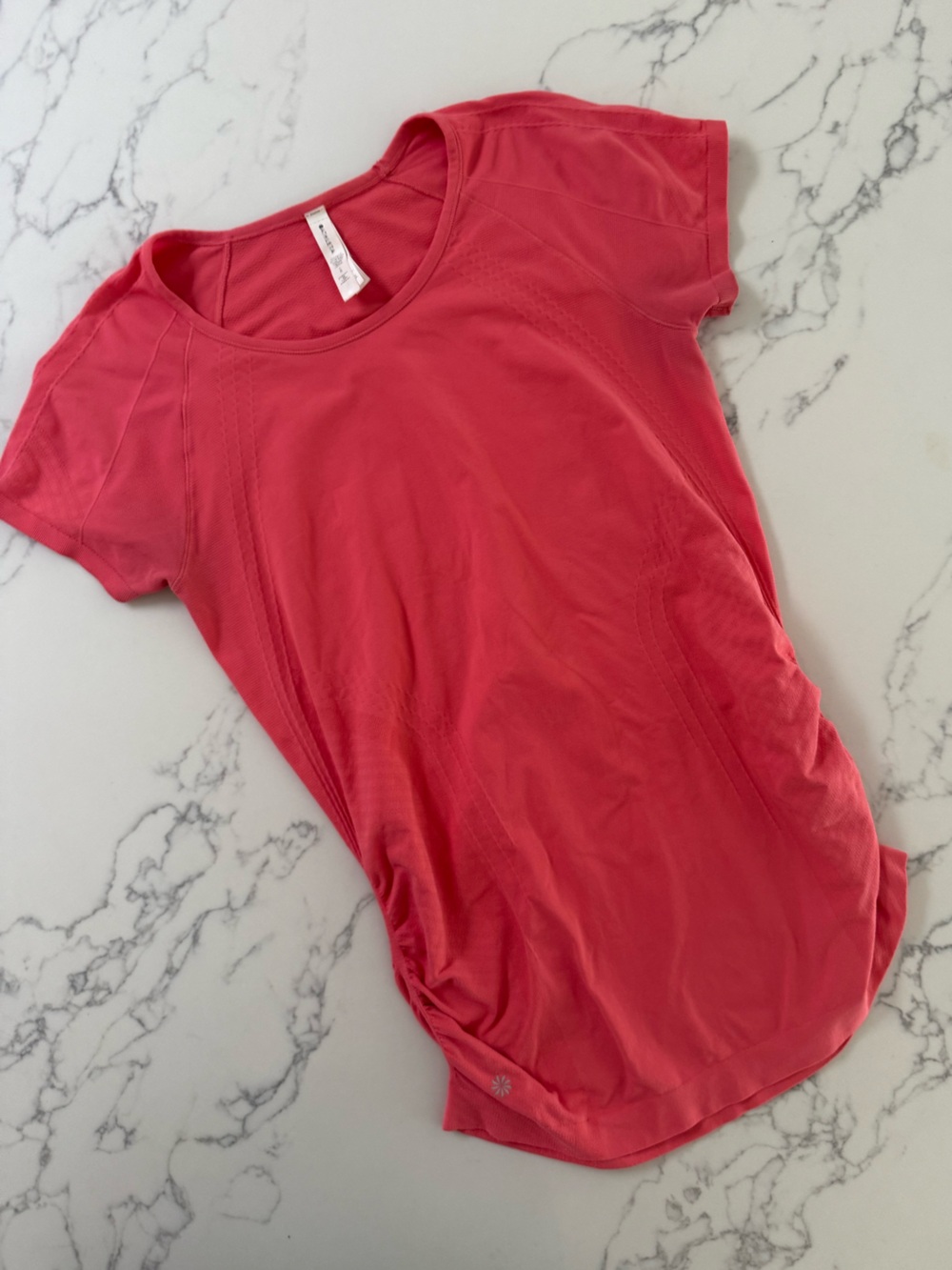 Athleta Speedlight Seamless Tee - Coral Flash - Size Large